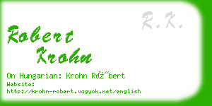 robert krohn business card